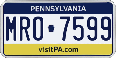 PA license plate MRO7599