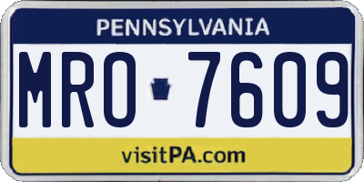 PA license plate MRO7609