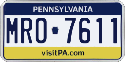 PA license plate MRO7611