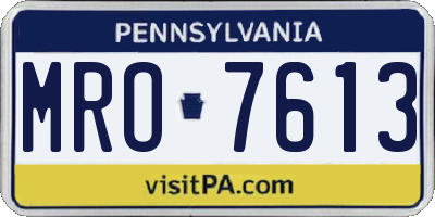 PA license plate MRO7613