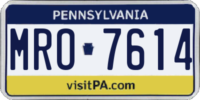 PA license plate MRO7614