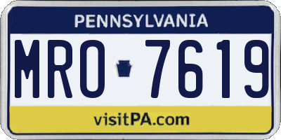 PA license plate MRO7619