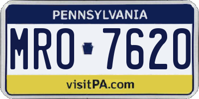 PA license plate MRO7620