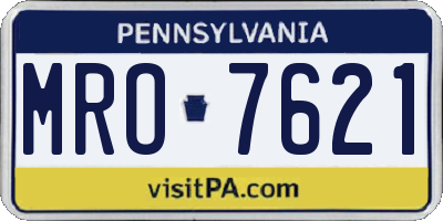 PA license plate MRO7621