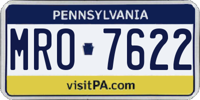 PA license plate MRO7622