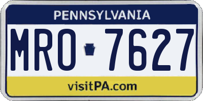 PA license plate MRO7627