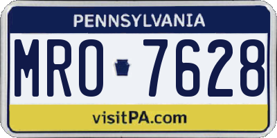 PA license plate MRO7628