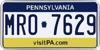PA license plate MRO7629