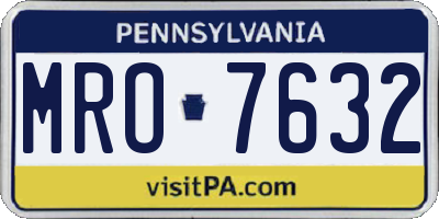 PA license plate MRO7632