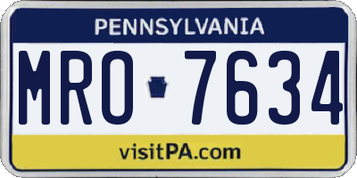 PA license plate MRO7634