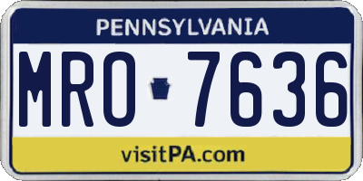 PA license plate MRO7636