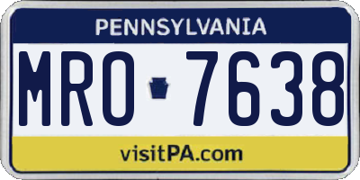 PA license plate MRO7638