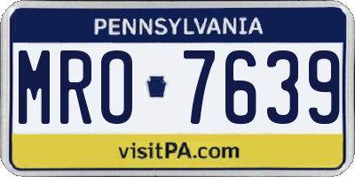 PA license plate MRO7639