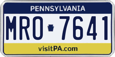 PA license plate MRO7641