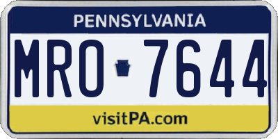 PA license plate MRO7644