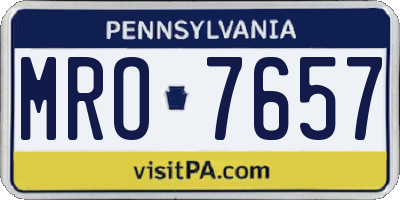 PA license plate MRO7657