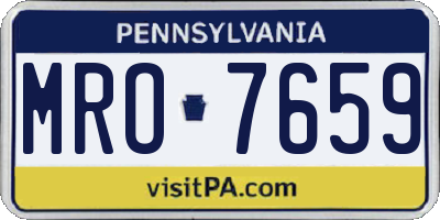 PA license plate MRO7659