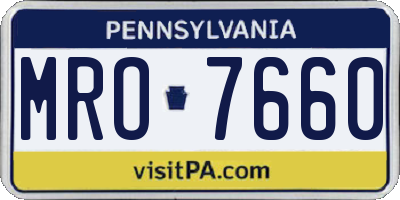 PA license plate MRO7660