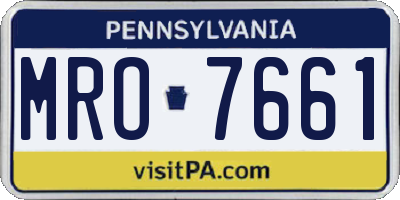 PA license plate MRO7661