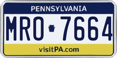 PA license plate MRO7664