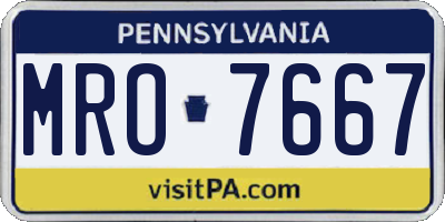 PA license plate MRO7667