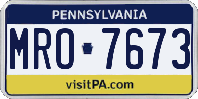 PA license plate MRO7673