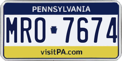 PA license plate MRO7674