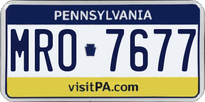 PA license plate MRO7677