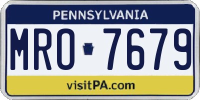 PA license plate MRO7679