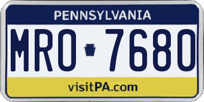 PA license plate MRO7680