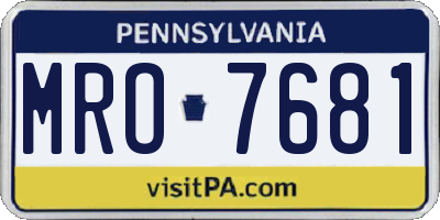 PA license plate MRO7681