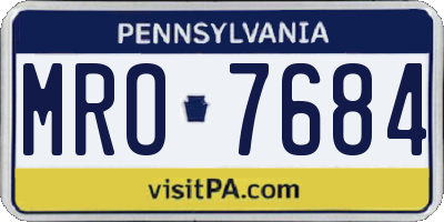 PA license plate MRO7684