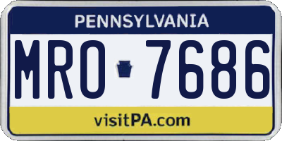 PA license plate MRO7686