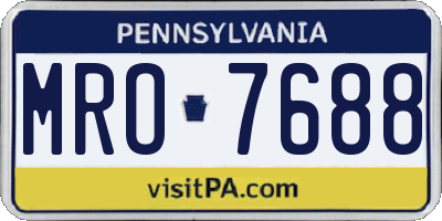 PA license plate MRO7688