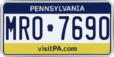 PA license plate MRO7690