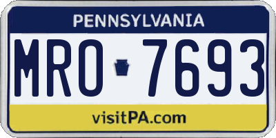 PA license plate MRO7693