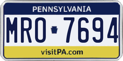 PA license plate MRO7694