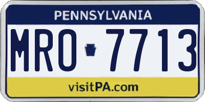PA license plate MRO7713