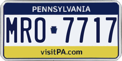 PA license plate MRO7717