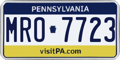 PA license plate MRO7723