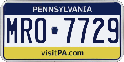 PA license plate MRO7729
