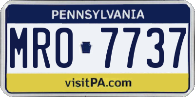 PA license plate MRO7737