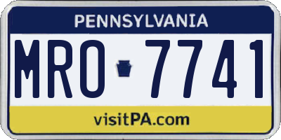 PA license plate MRO7741