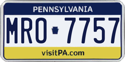 PA license plate MRO7757