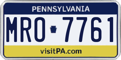 PA license plate MRO7761