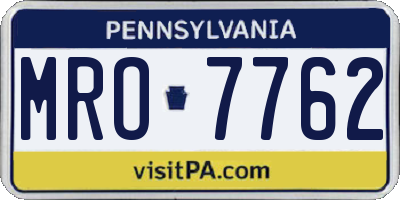 PA license plate MRO7762