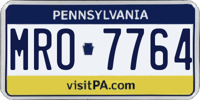 PA license plate MRO7764