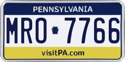 PA license plate MRO7766