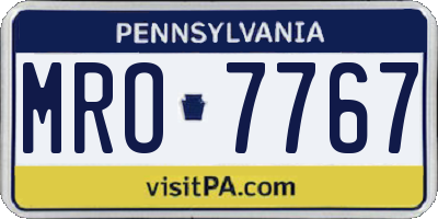 PA license plate MRO7767