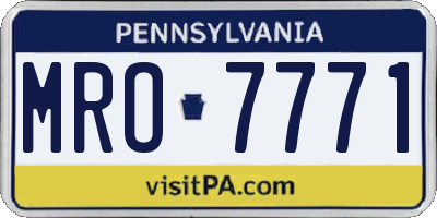 PA license plate MRO7771